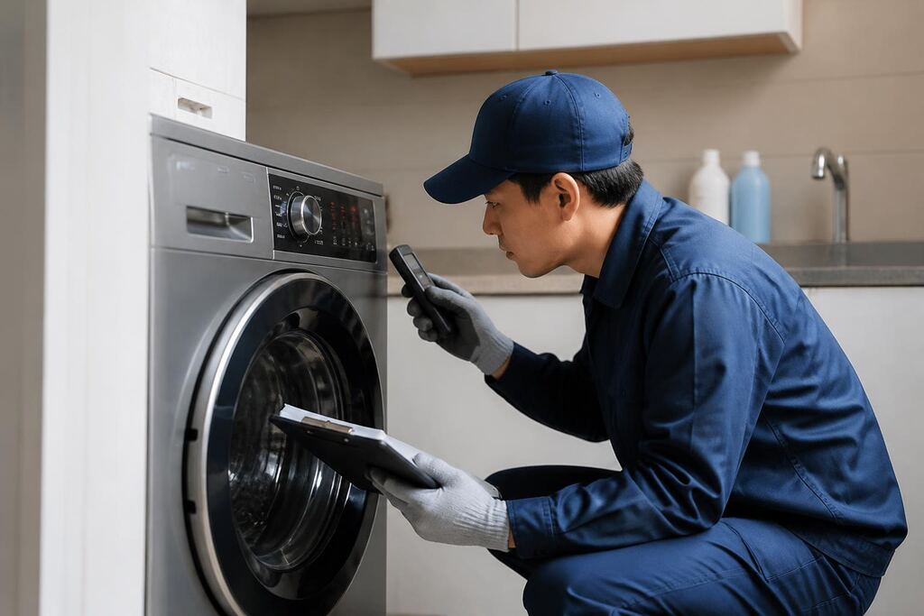 인천 세탁기 수리 작업 범위와 현장 조건 이미지