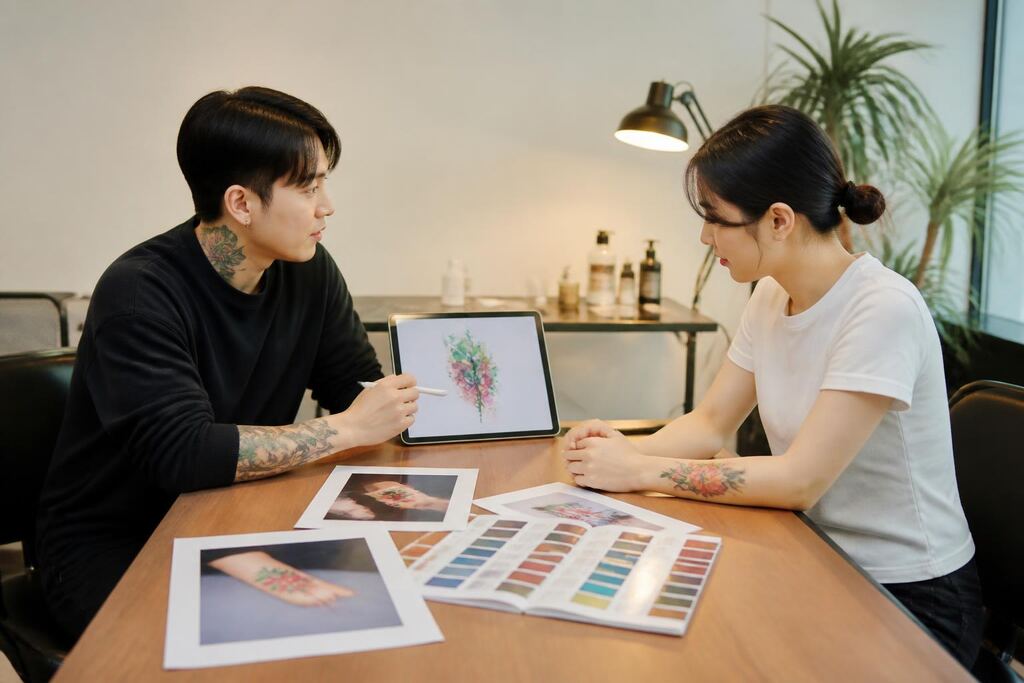 서울 컬러 타투 이미지