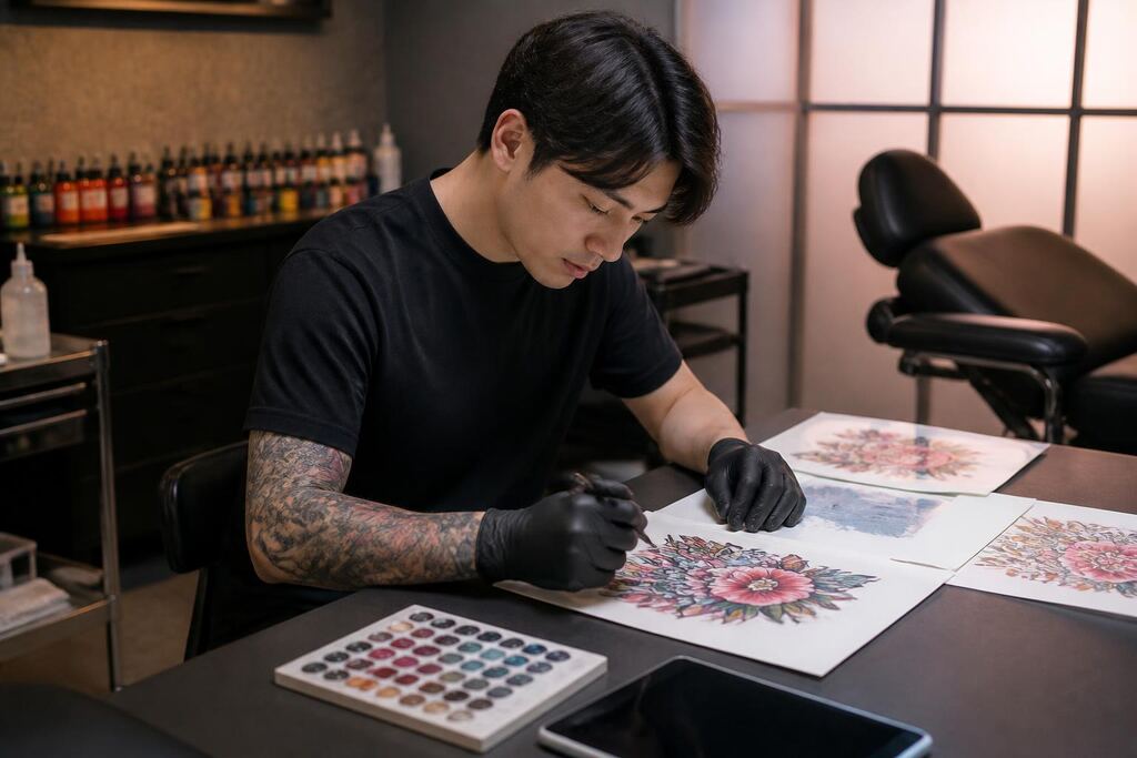 경북 컬러 타투 작업 범위와 현장 조건 이미지
