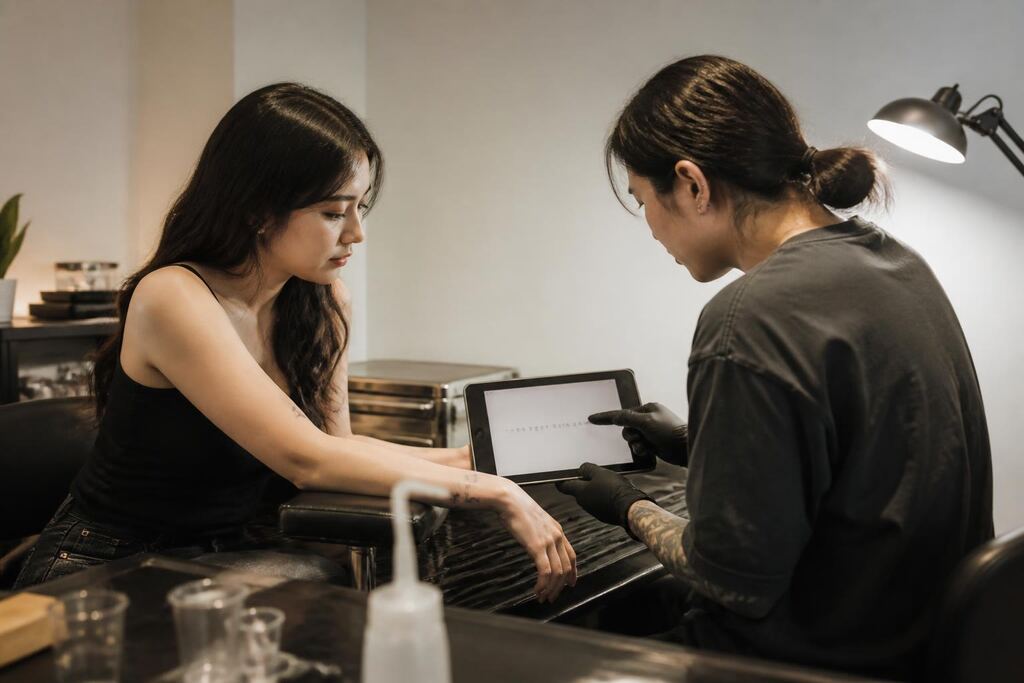 서울 레터링 타투 이미지