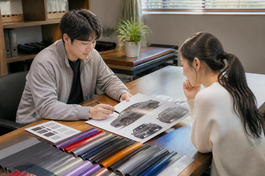 서울 중구 랩핑 작업 범위와 현장 조건 이미지
