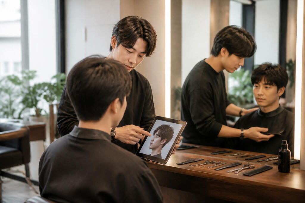 서울 광진구 남성 헤어 이미지