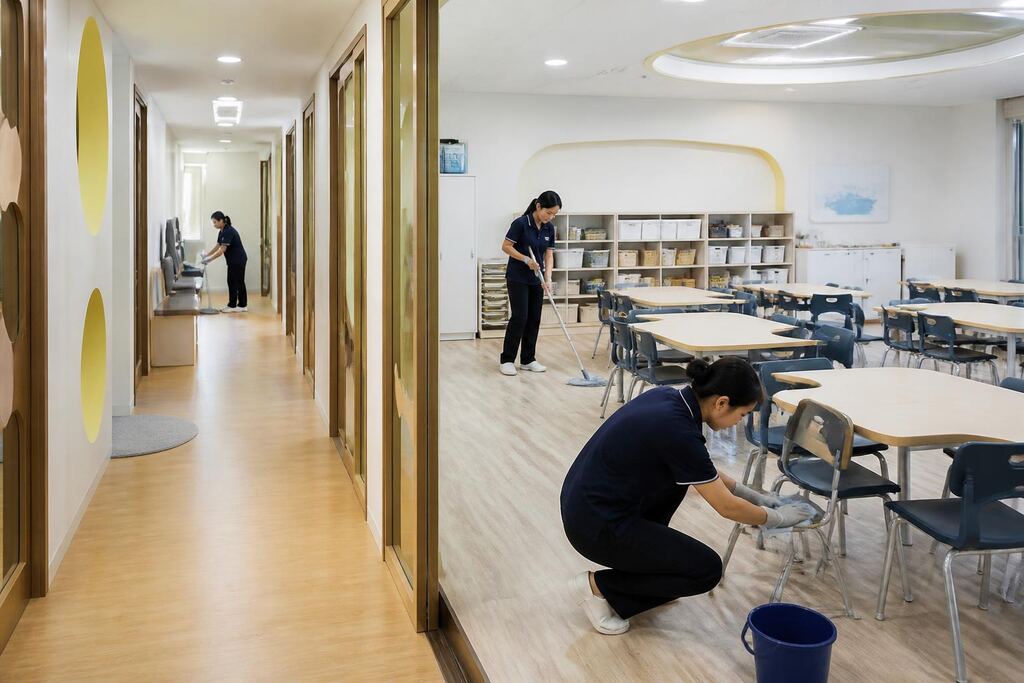 서울 용산구 학원청소 작업 범위와 현장 조건 이미지