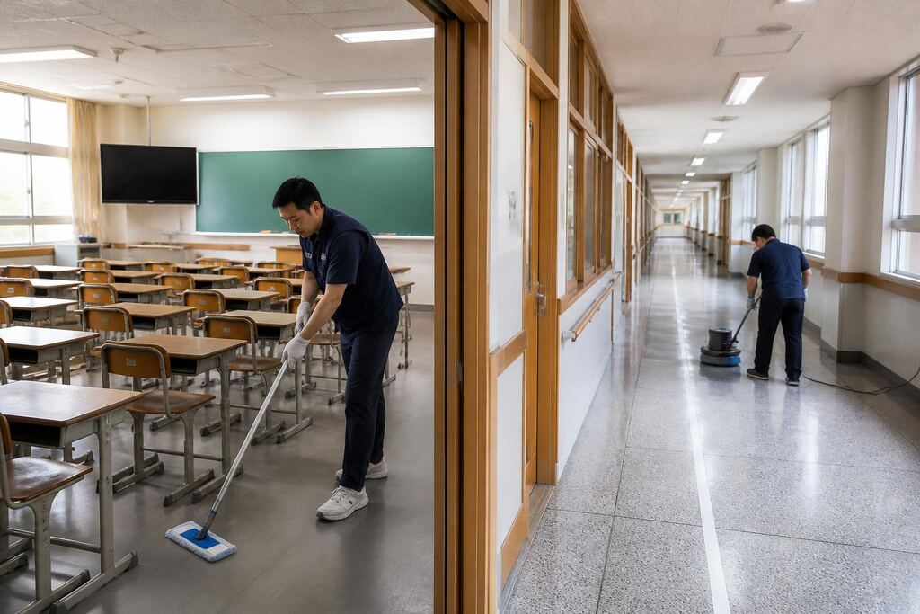 서울 강서구 학교청소 작업 범위와 현장 조건 이미지