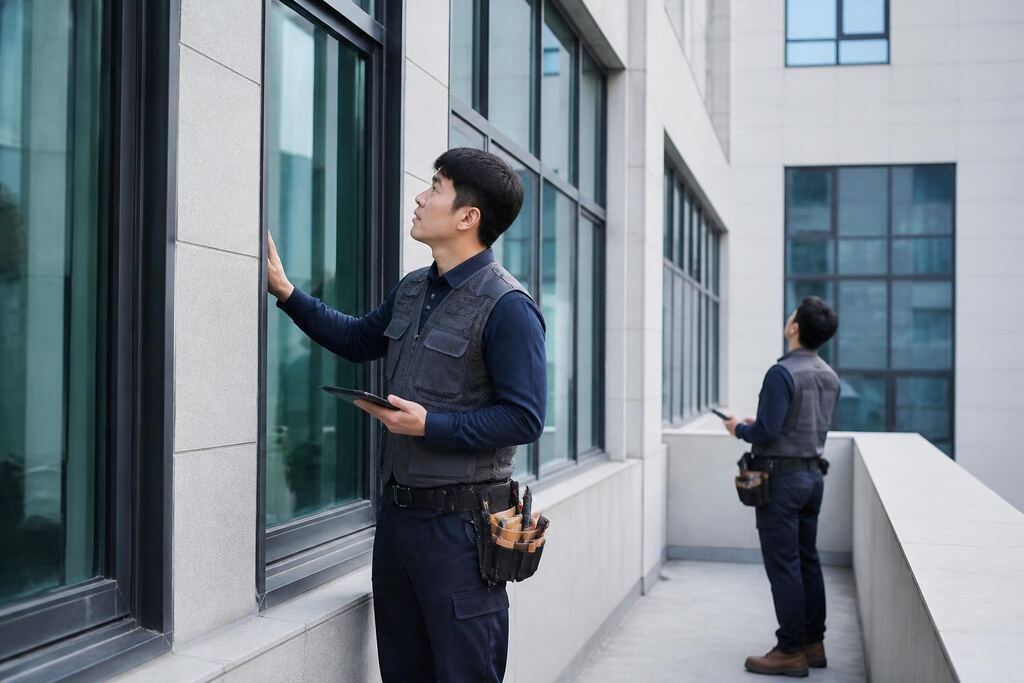 서울 서대문구 유리창청소 작업 범위와 현장 조건 이미지