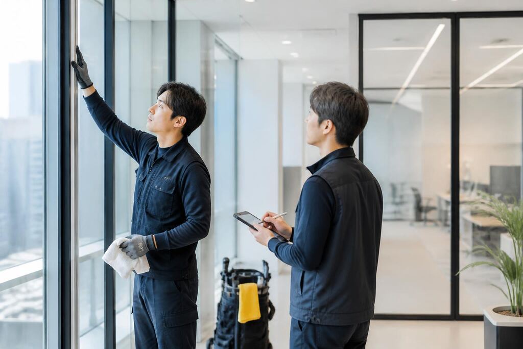 서울 양천구 유리창청소 작업 범위와 현장 조건 이미지