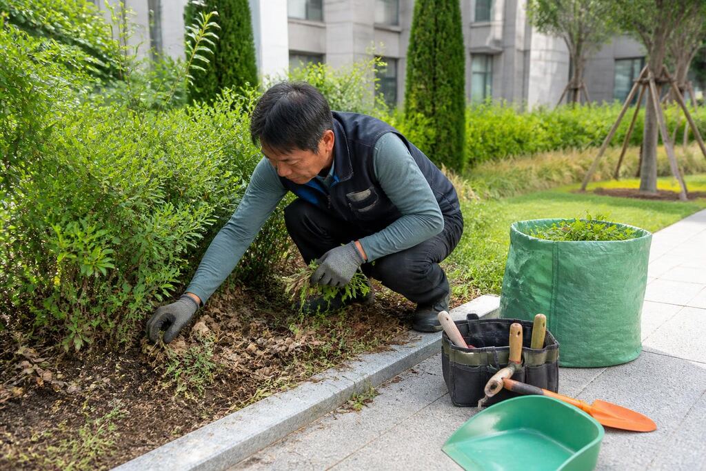 서울 강북구 건물 외부 녹지관리 작업 범위와 현장 조건 이미지