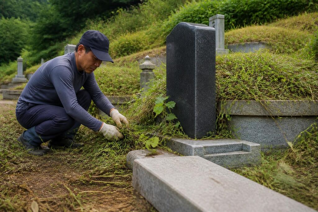 서울 성북구 묘지 주변 정리 작업 범위와 현장 조건 이미지