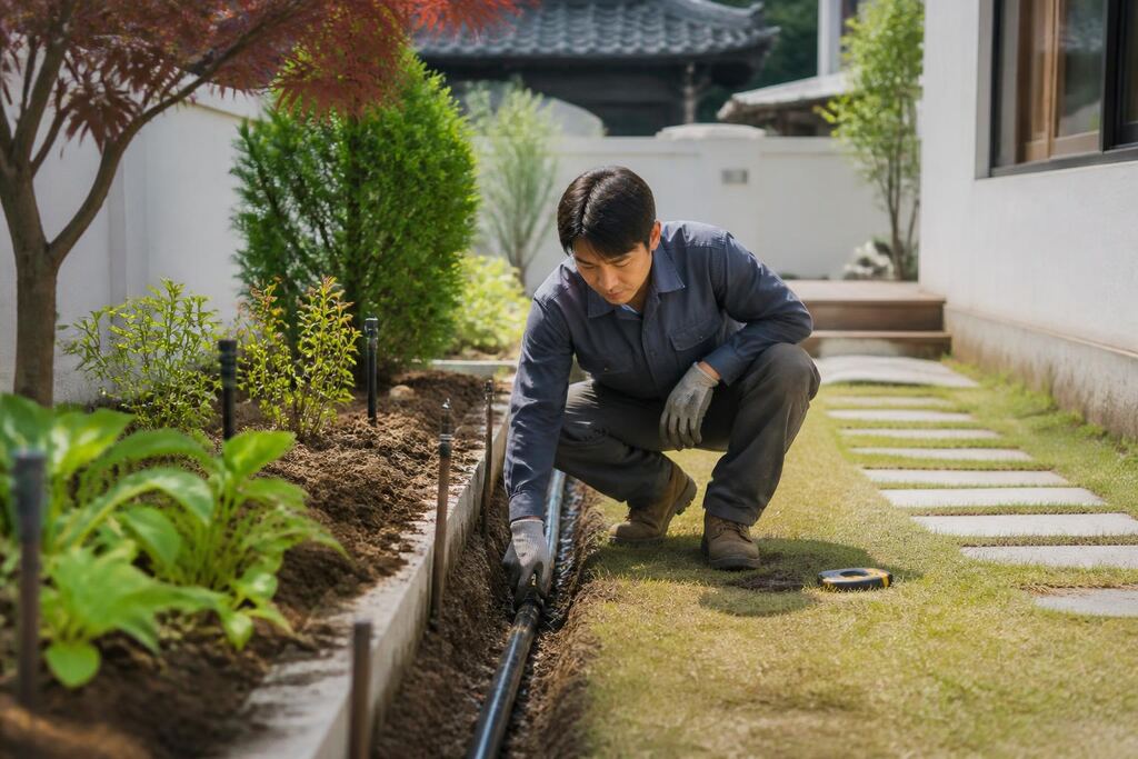 서울 용산구 정원 배수·관수 시공 이미지
