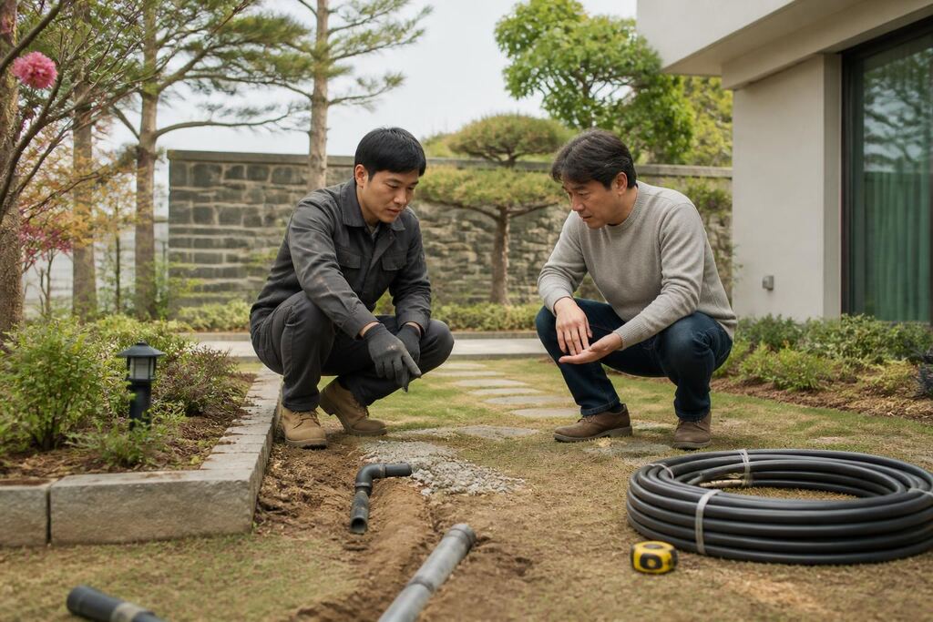 서울 중랑구 정원 배수·관수 시공 이미지
