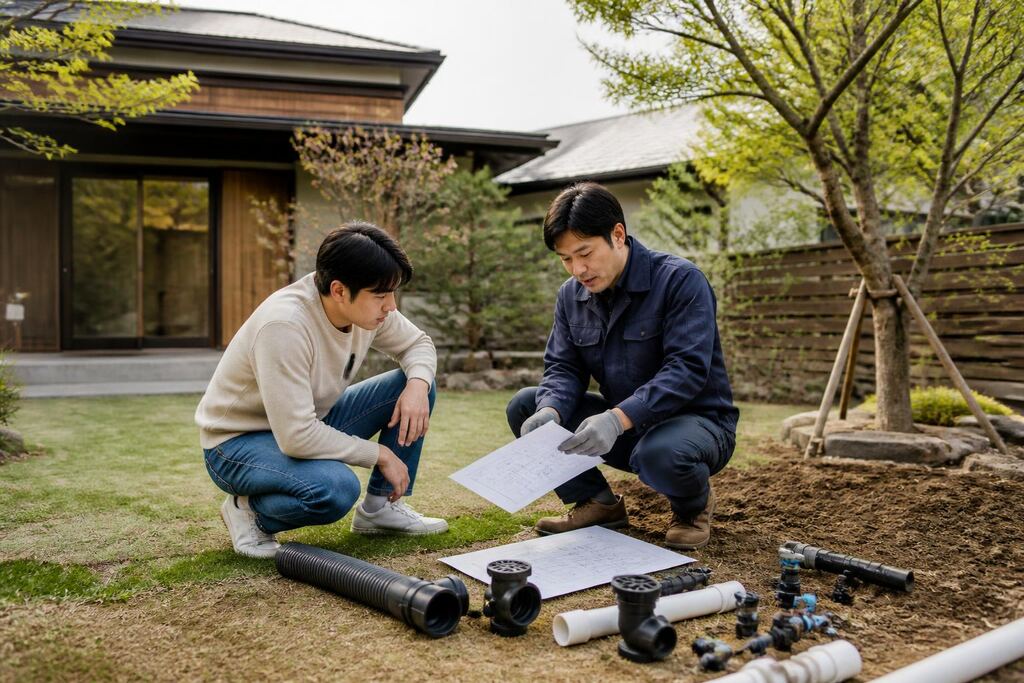 서울 강북구 정원 배수·관수 시공 이미지