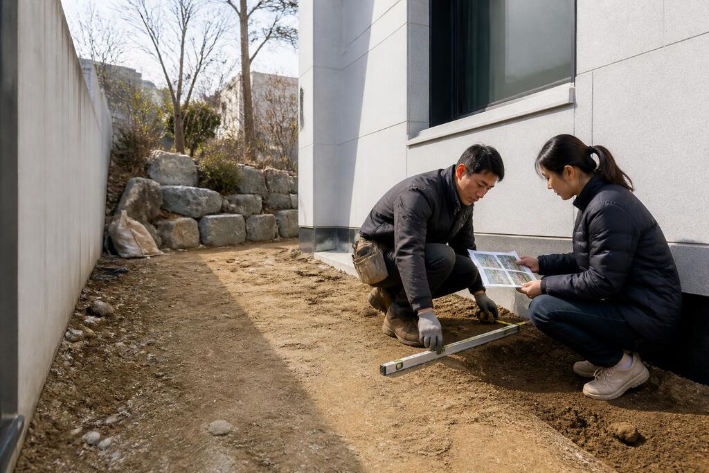 서울 성동구 조경석·경계석 시공 작업 범위와 현장 조건 이미지