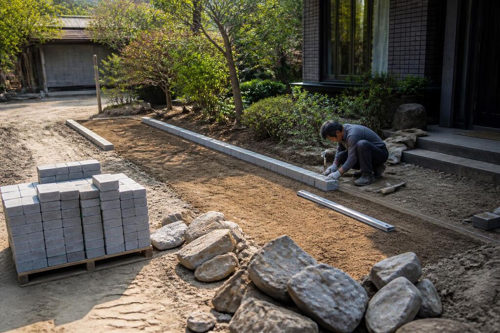 서울 성북구 조경석·경계석 시공 작업 범위와 현장 조건 이미지