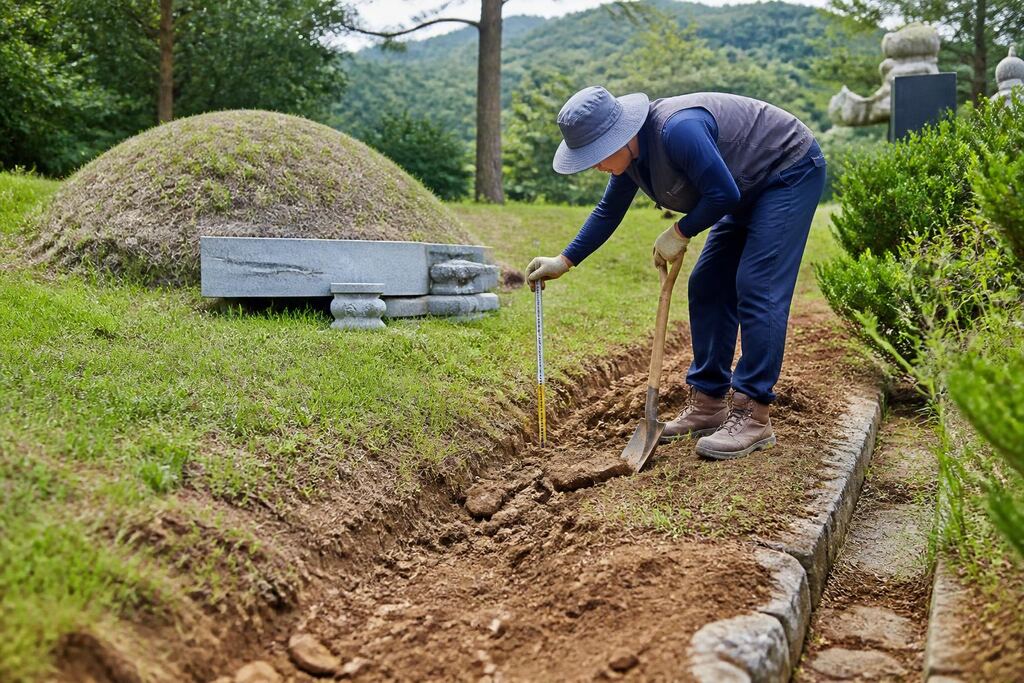 서울 중랑구 묘지조성 작업 범위와 현장 조건 이미지