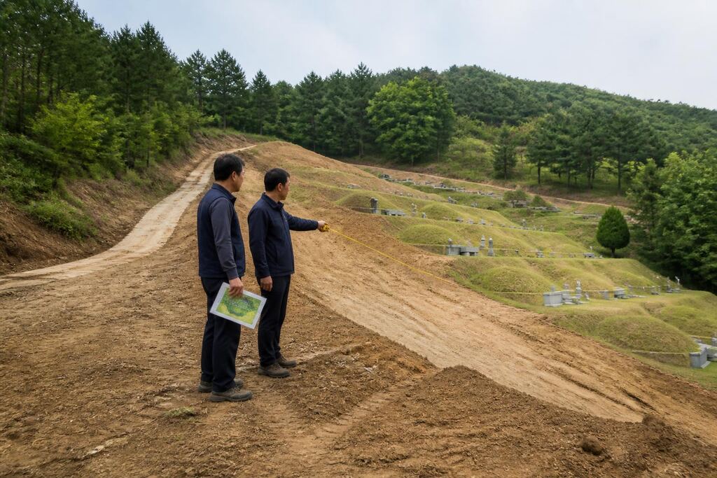 서울 노원구 묘지조성 작업 범위와 현장 조건 이미지