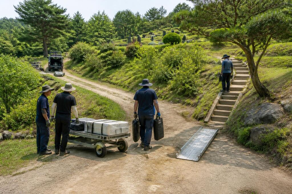 서울 노원구 묘지이장 작업 범위와 현장 조건 이미지