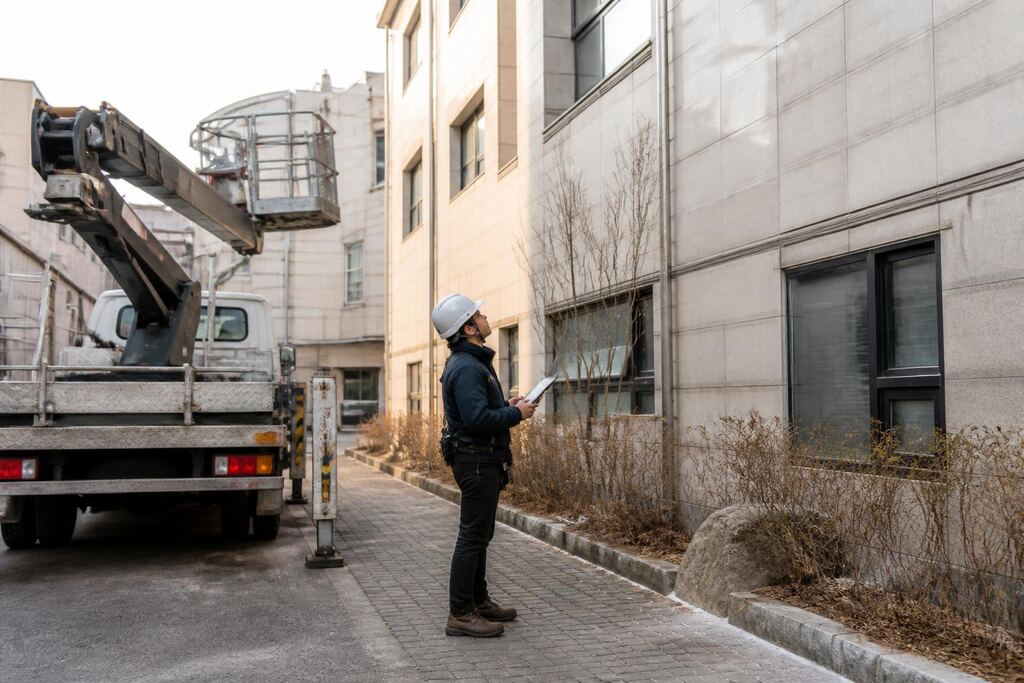 서울 중랑구 고소작업차 작업 범위와 현장 조건 이미지