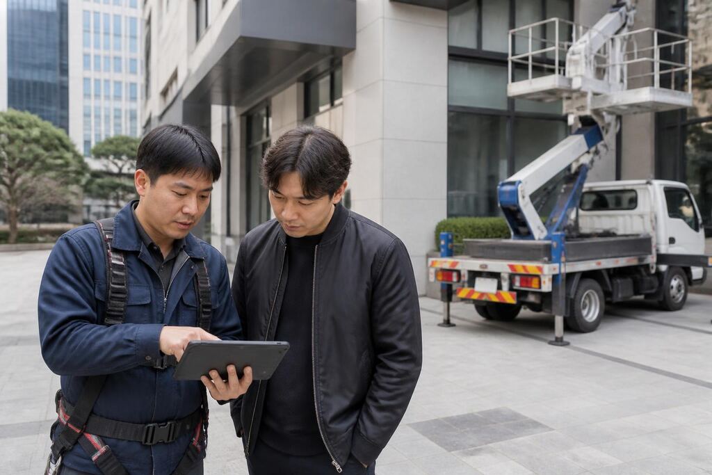 서울 강서구 고소작업차 작업 범위와 현장 조건 이미지