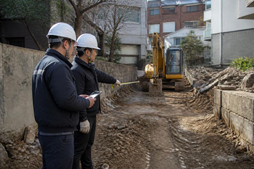 서울 서대문구 굴착기 작업 범위와 현장 조건 이미지
