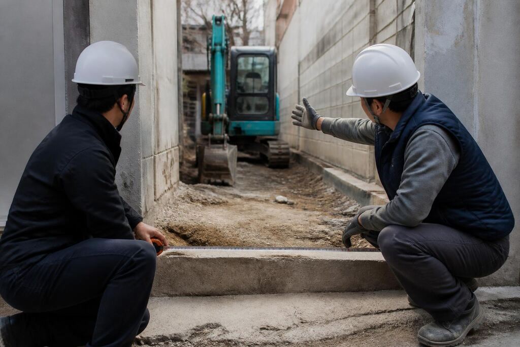 서울 강남구 굴착기 작업 범위와 현장 조건 이미지