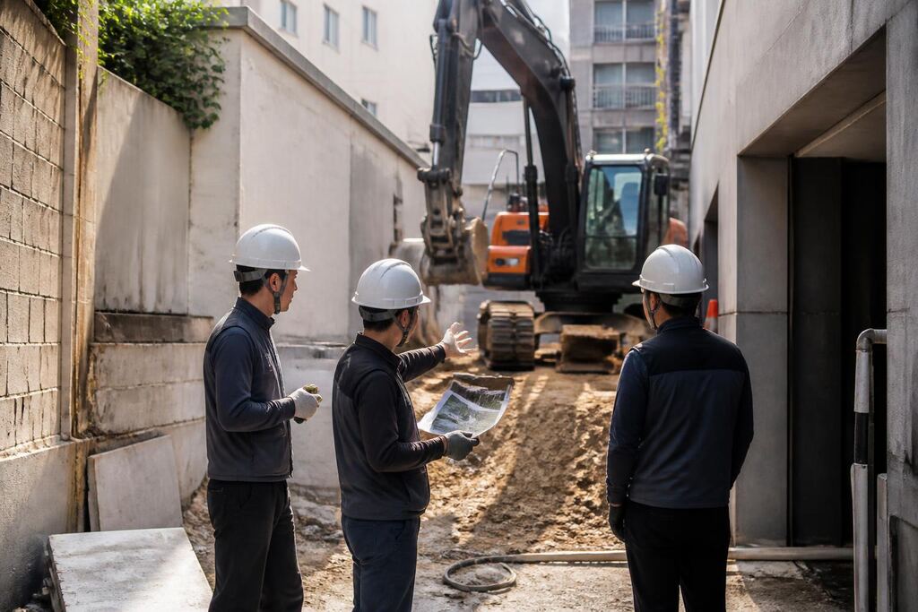 서울 송파구 굴착기 작업 범위와 현장 조건 이미지
