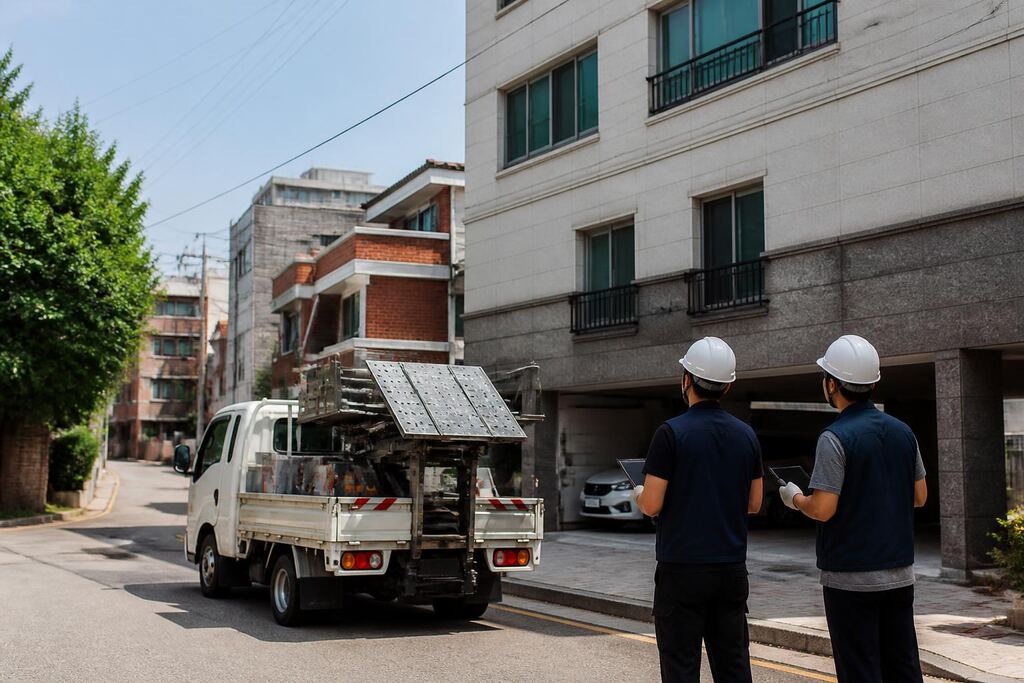 서울 용산구 사다리차 작업 범위와 현장 조건 이미지