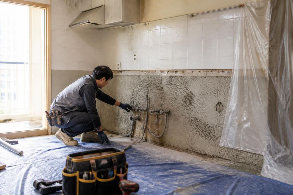 서울 서대문구 주방 리모델링 작업 범위와 현장 조건 이미지