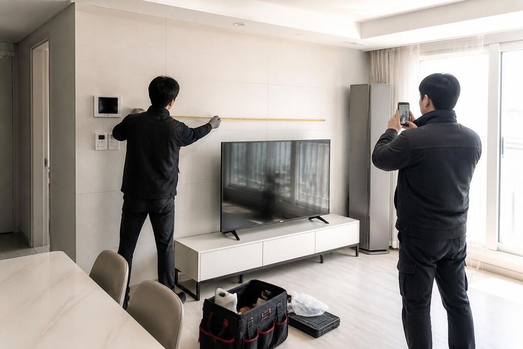 서울 용산구 TV 렌탈 작업 범위와 현장 조건 이미지