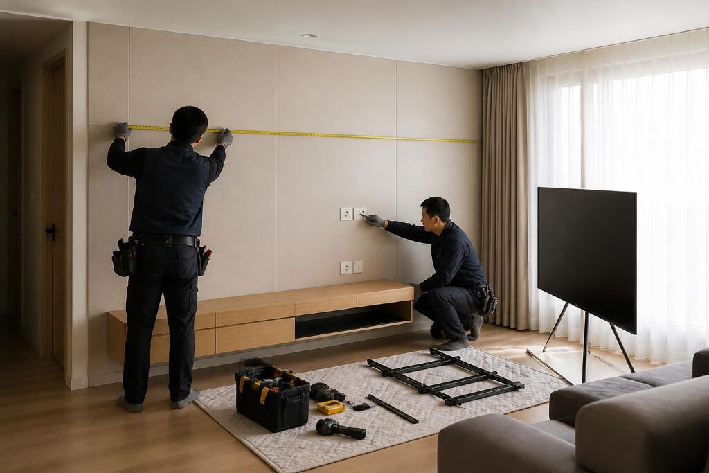 서울 동작구 TV 렌탈 작업 범위와 현장 조건 이미지