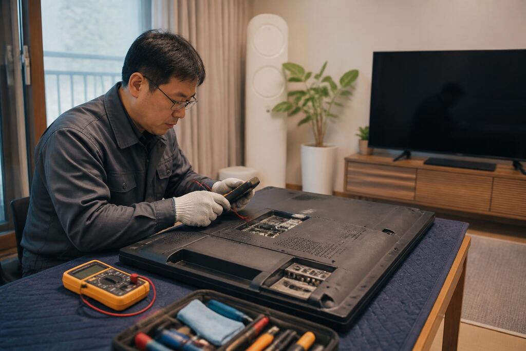 서울 강남구 TV 수리 작업 범위와 현장 조건 이미지