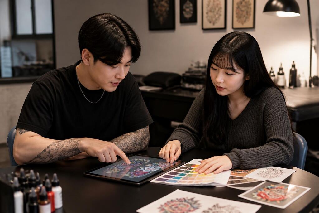 서울 서초구 컬러 타투 이미지