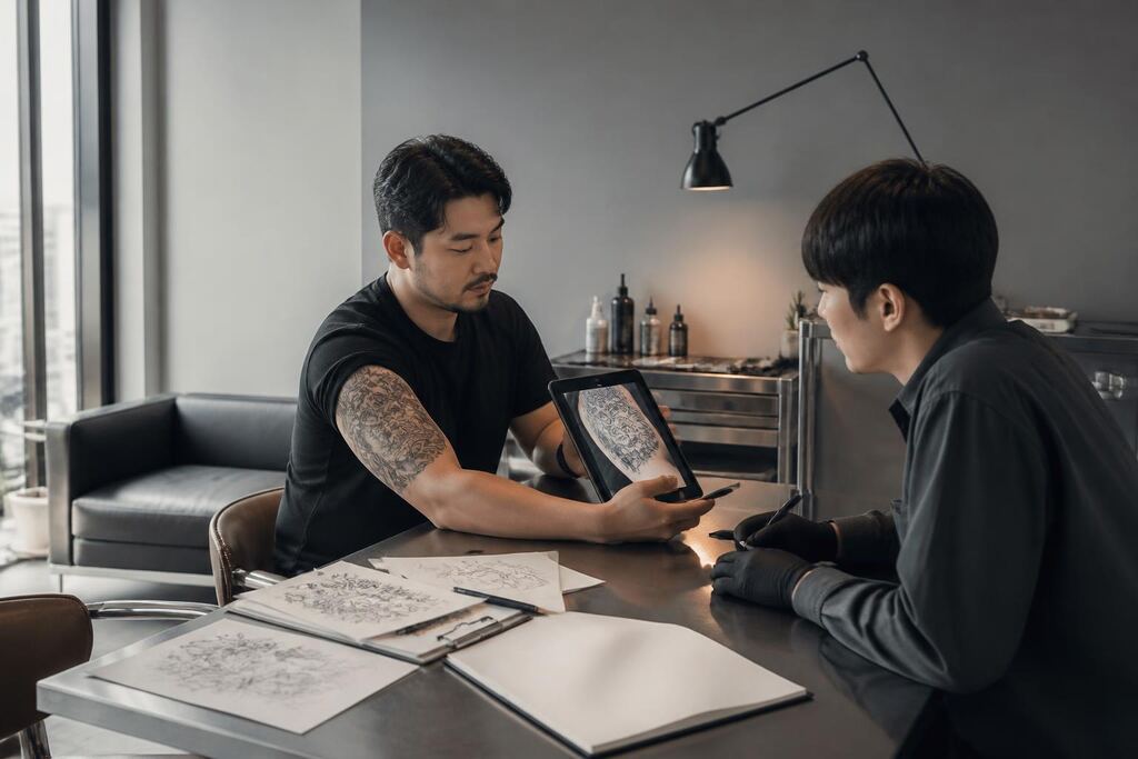 서울 광진구 타투 디자인 수정 상담 이미지