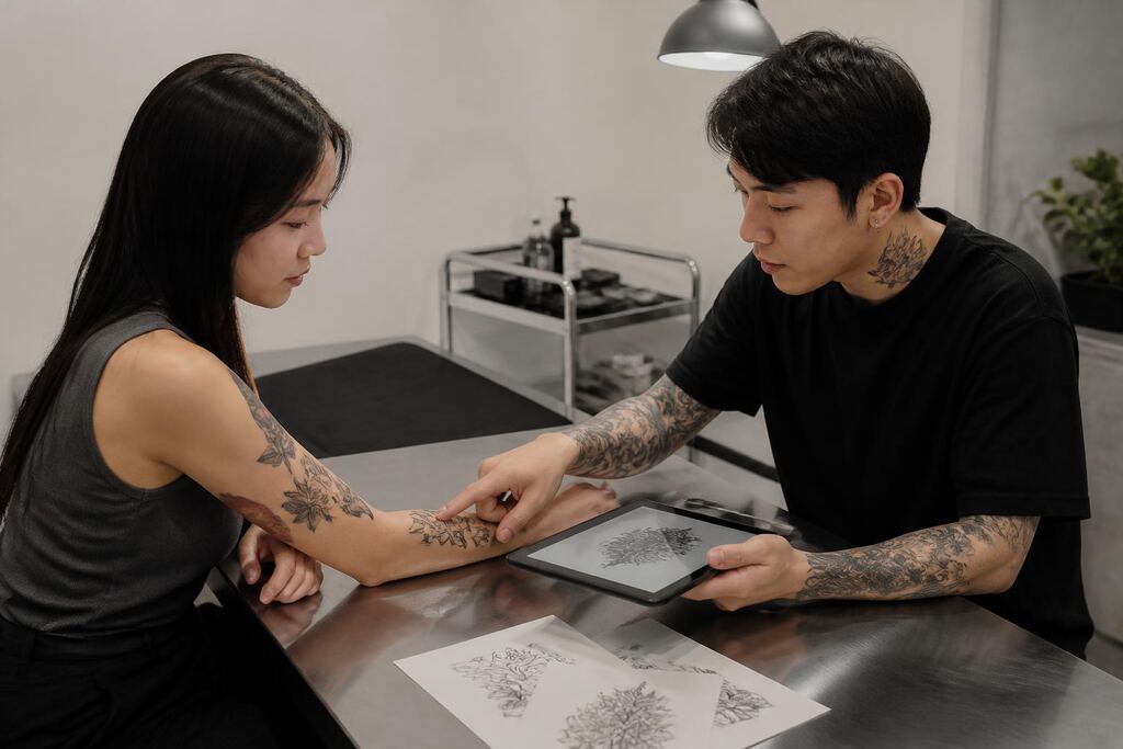 서울 마포구 타투 디자인 수정 상담 이미지