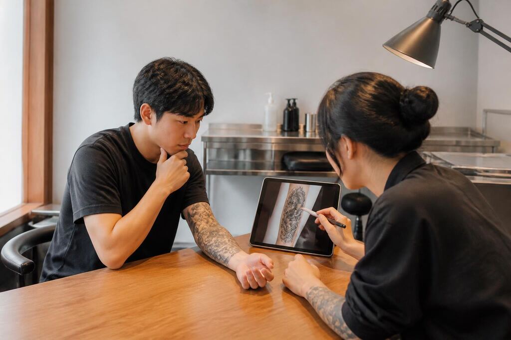 서울 강남구 타투 디자인 수정 상담 이미지