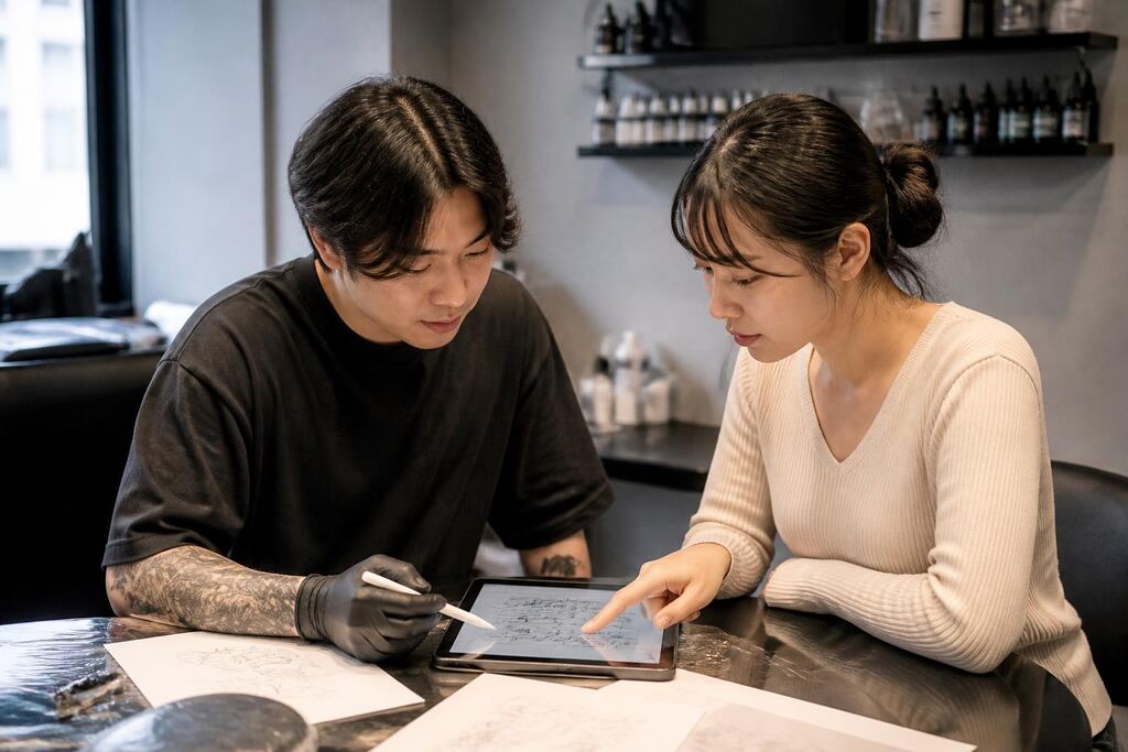 서울 송파구 레터링 타투 이미지