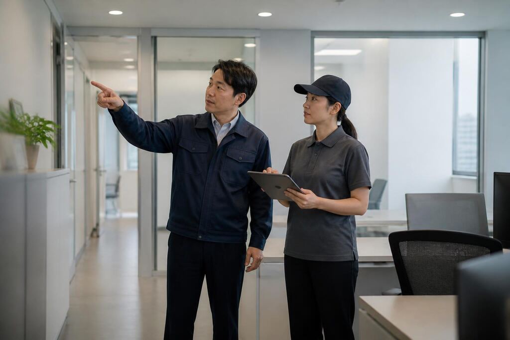 건물청소 서비스 작업 범위와 현장 조건 이미지