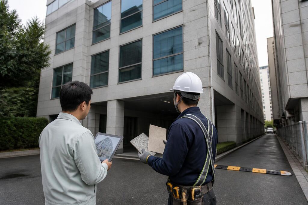 외벽청소 서비스 작업 범위와 현장 조건 이미지