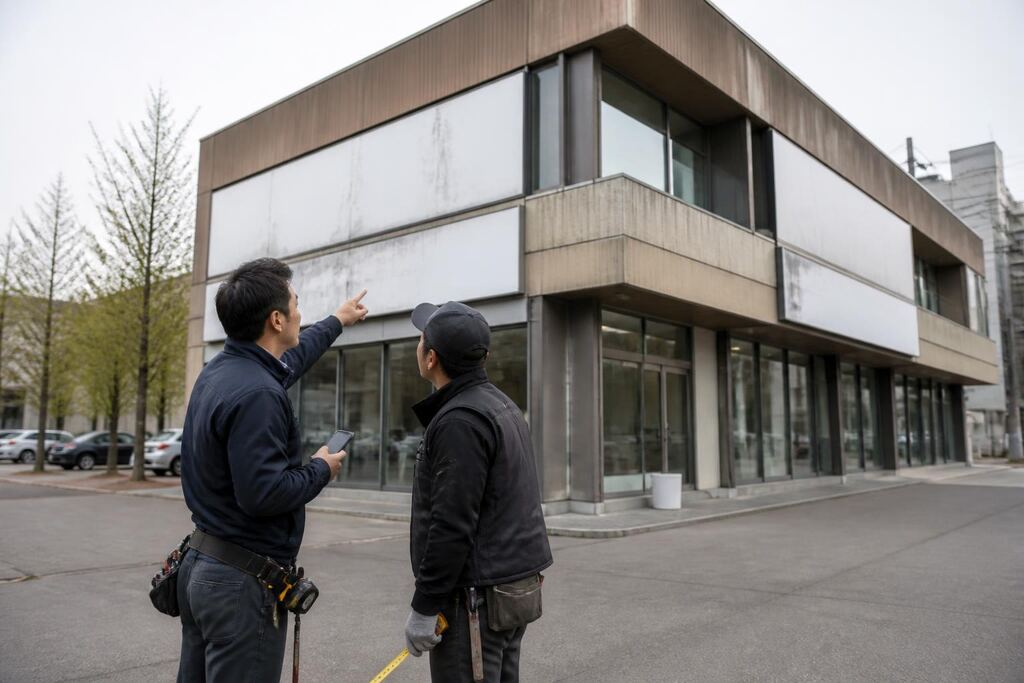 간판청소 서비스 작업 범위와 현장 조건 이미지