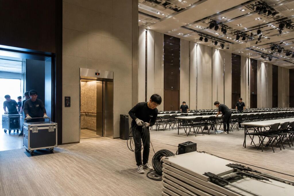 행사장비 렌탈 서비스 작업 범위와 현장 조건 이미지