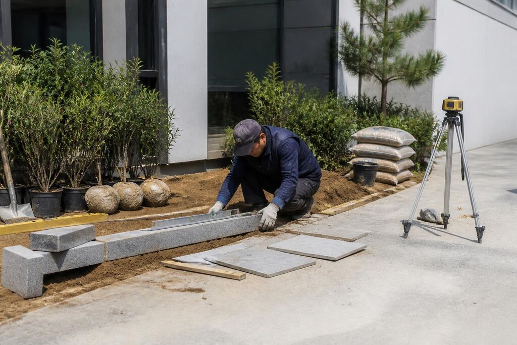 정원 조성공사 서비스 작업 범위와 현장 조건 이미지