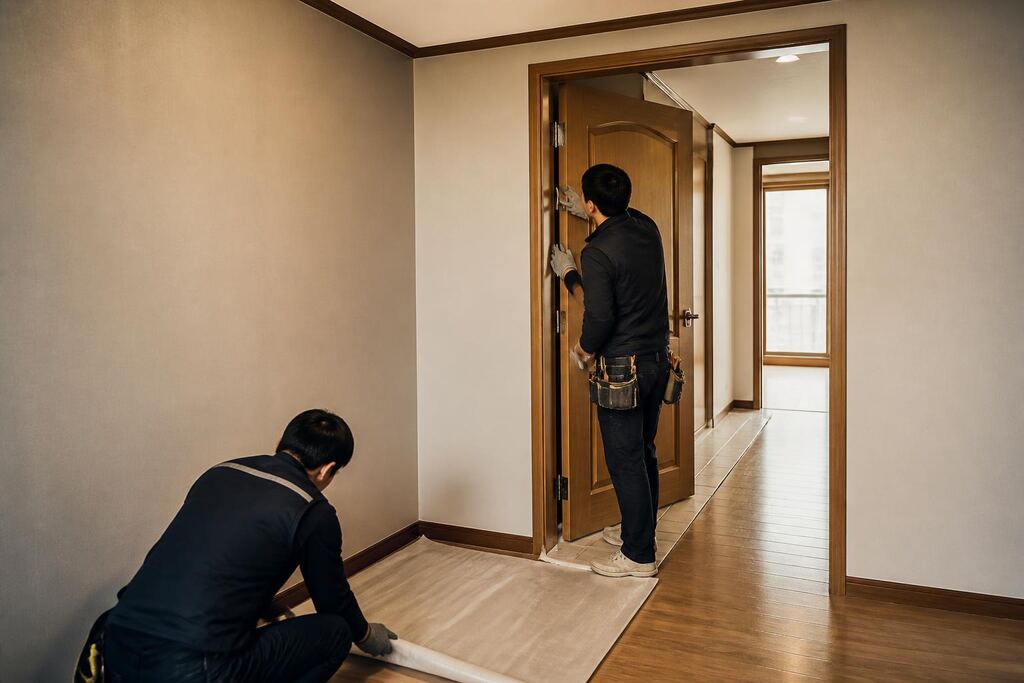 방문·도어 시공 서비스 작업 범위와 현장 조건 이미지