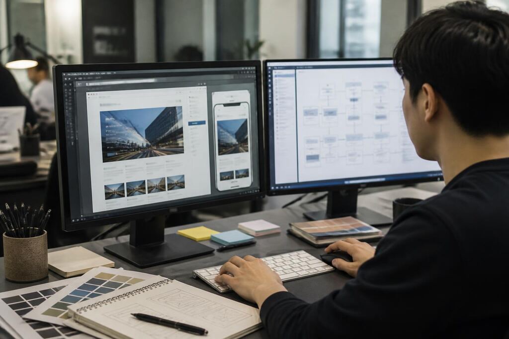 홈페이지 제작 서비스 작업 범위와 현장 조건 이미지