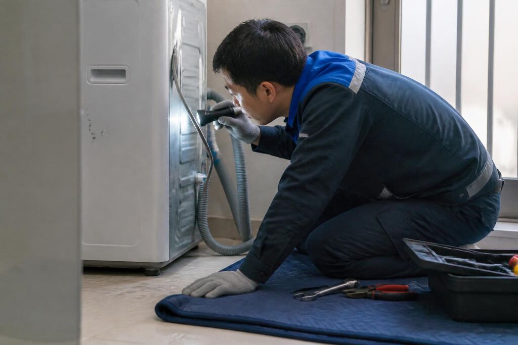 세탁기 수리 서비스 작업 범위와 현장 조건 이미지