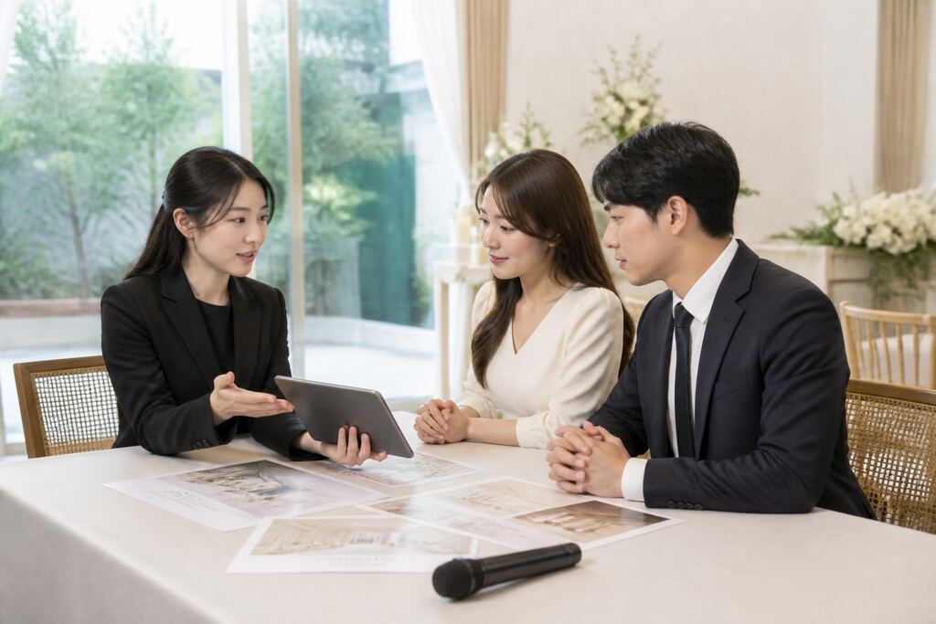 웨딩 사회자 서비스 작업 범위와 현장 조건 이미지